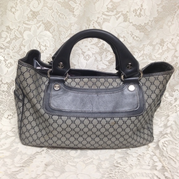 Celine,  Black and Gray Macadam Hand Bag - Picture 2 of 8
